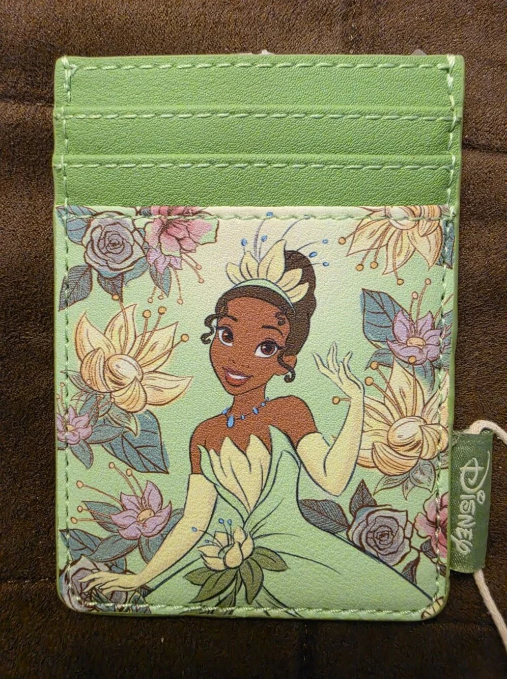 Loungefly Disney Princess Tiana Card Holder Wallet Floral Faux Leather NWT